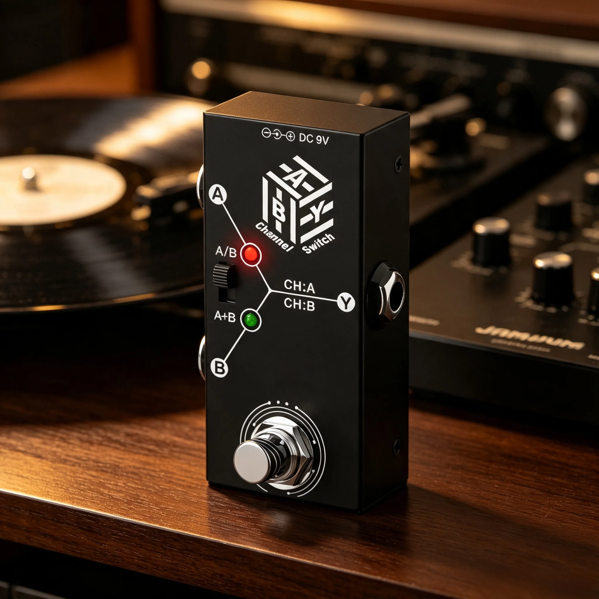 Miwayer Anti-slip ABY Line Selector Pedal, True Bypass Metal Shell ABY Box Channel Switch for Electric Guitar Bass