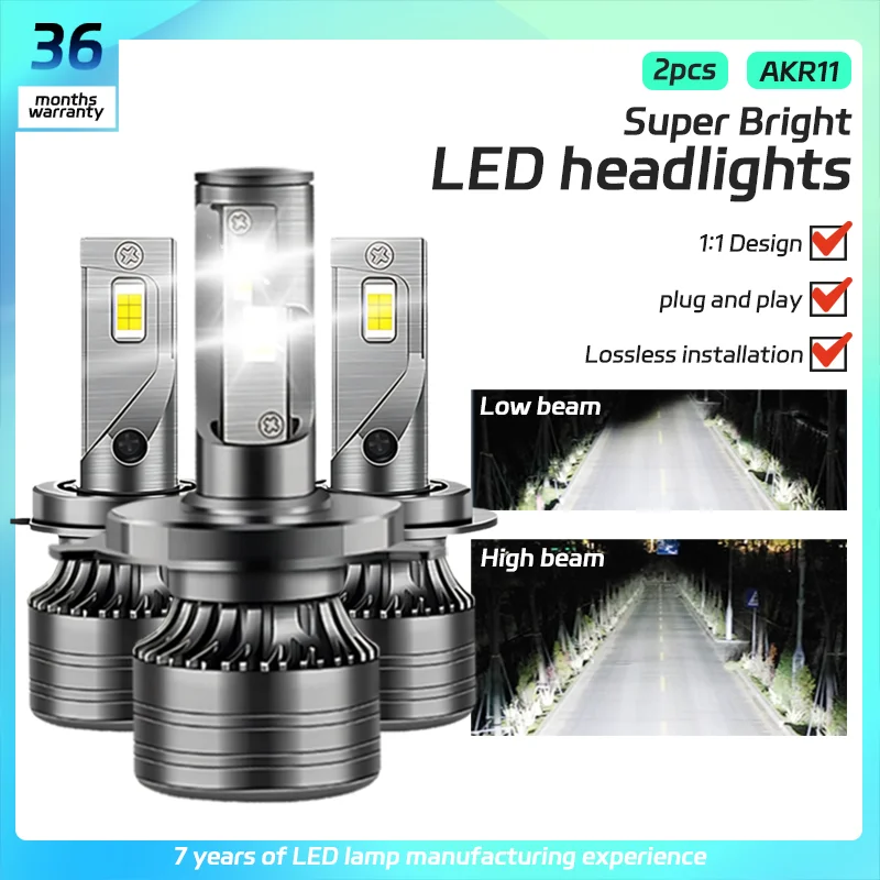 2Pcs Led H4 H7 Car … - image