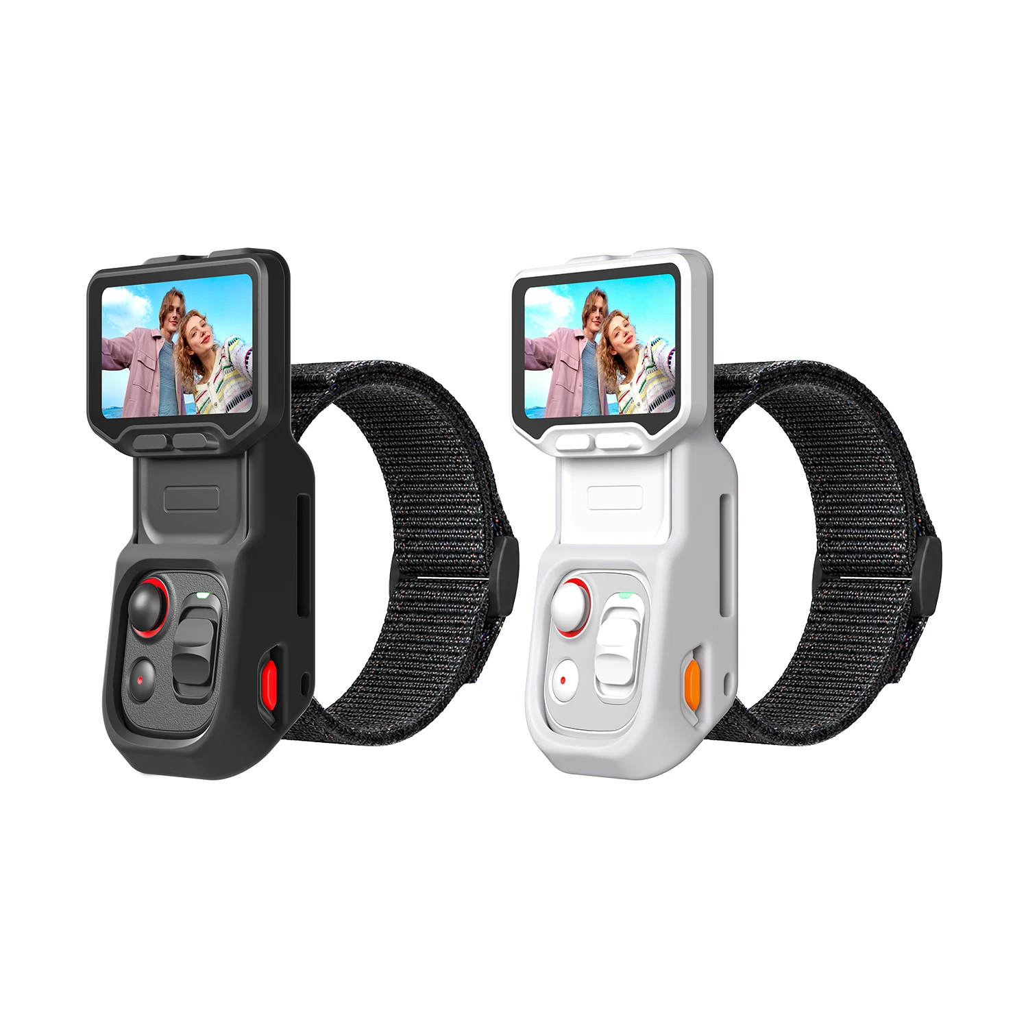 Silicone Case Strap Mount for Insta360 Luna Ultra Remote Monitor Real Time Viewing Adjustable Protective Cover