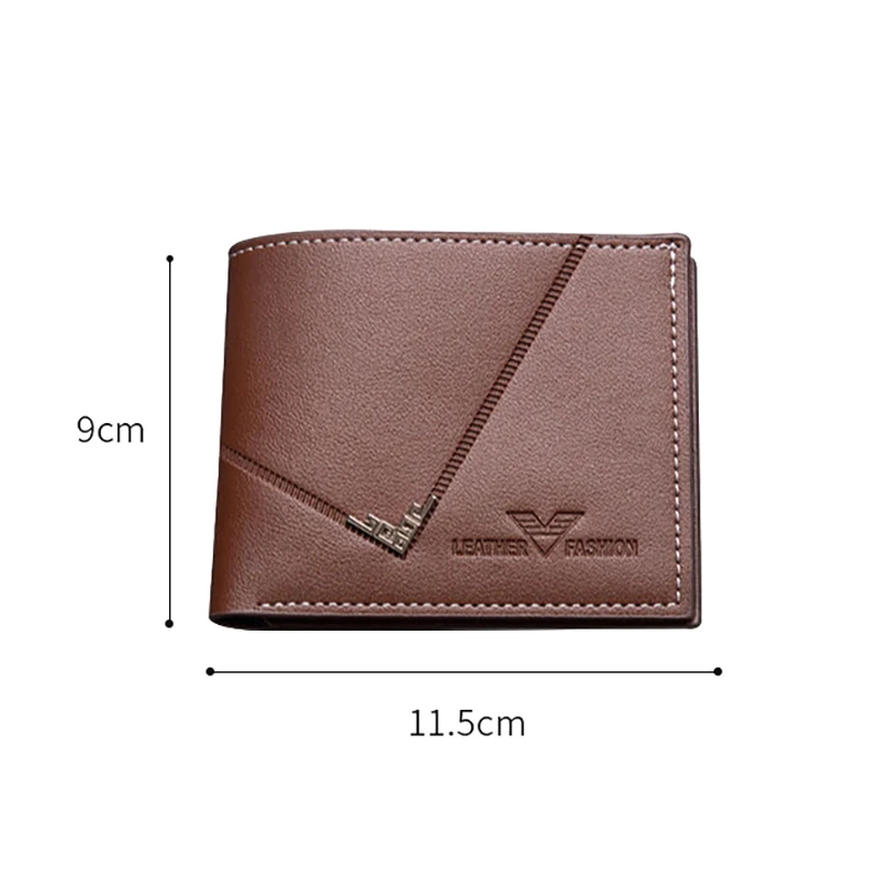 Men's Short Design Causal Purses Male Folding Wallet Coin Card Holders High Quality Slim Money Bag New Hot Men PU Leather Wallet