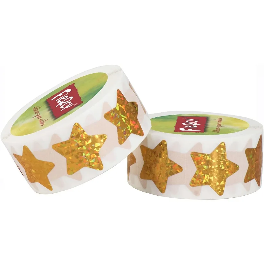 1 ih ملصقات نجمة ذهبية مع نمط ثلاثي الأبعاد لامع 500 قطعة ملصقات نجوم لفة ذاتية اللصق لـ Persol a