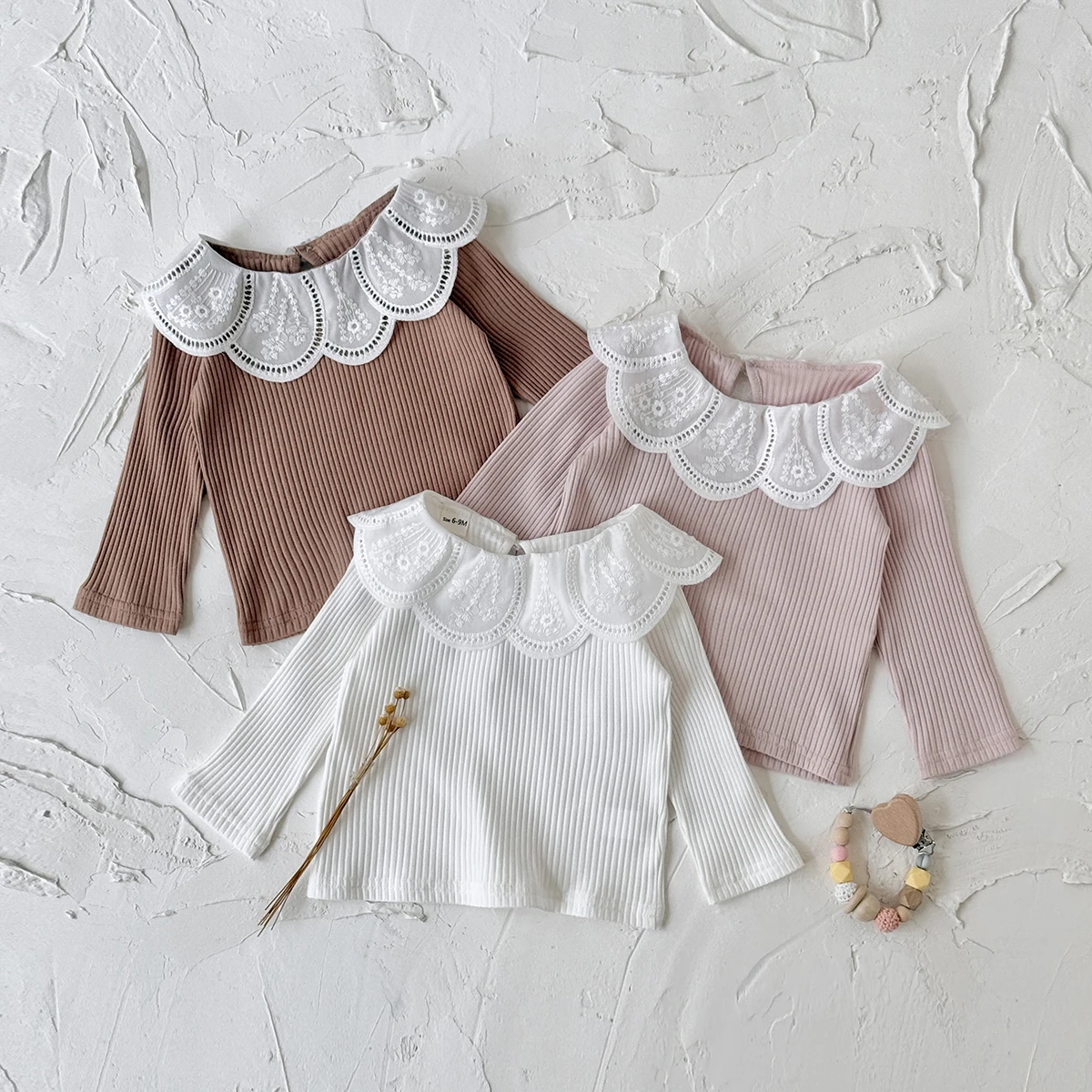 Spring Autumn Baby Girls Cotton T-shirt Toddler Peter Pan Leading Top Clothes Korean Style Infant Baby Girls T-shirt 0-3Y