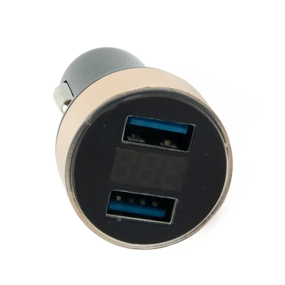 Parte carregador abs acessórios porta usb dupla para todos os carros display de tensão led carga rápida 3.1a alta qualidade