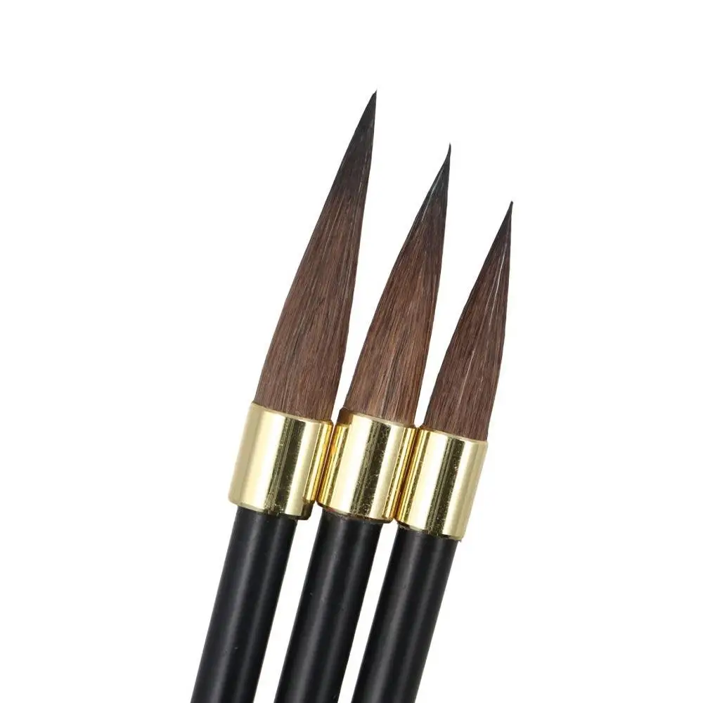 Ancient Oil Watercolor Chinese Calligraphy Brush Wolf Hair Oil Painting Scriptures Writing Brush Wood Art Paint Brush Watercolor - Image 4