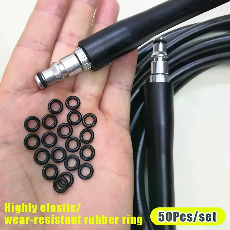 

50 шт./лот, водяной пистолет высокого давления, уплотнительное кольцо, резиновое кольцо, черные аксессуары для автомойки, автомобильный красивый водяной пистолет Acc