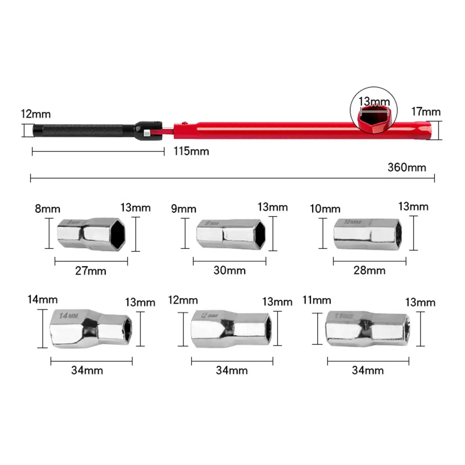 Wrench Socket Set Bathroom Shower Faucet Hand Tools for Bathroom Home Toilet