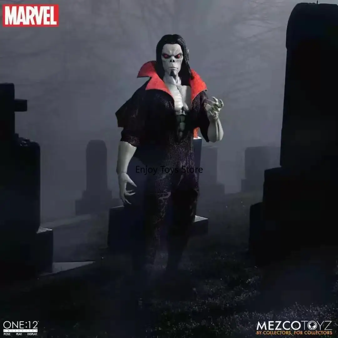 Em estoque |   MEZCO 1:12 Figura de ação articulada com tecido de 6 polegadas - Marvel: Morbius The Living Vampire