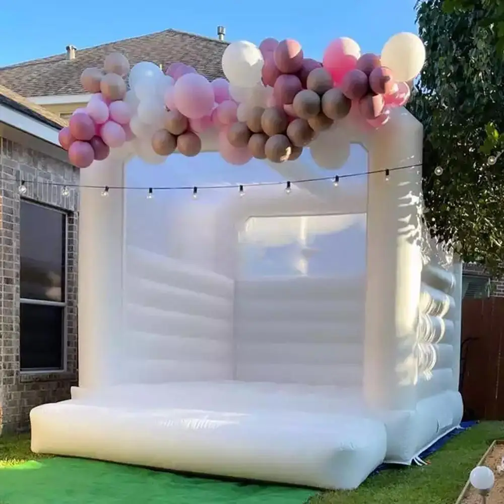 

Commercial Adults Kids Inflatable White Bounce House Square Wedding Bouncy Castle Bouncer Jumping Pvc Jumper With Fast Delivery