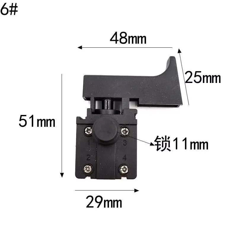 Electric Hammer Drill Tool 250V 6A/10A 5E4 DPST Trigger Switch For 26 Electric Hammer Switch