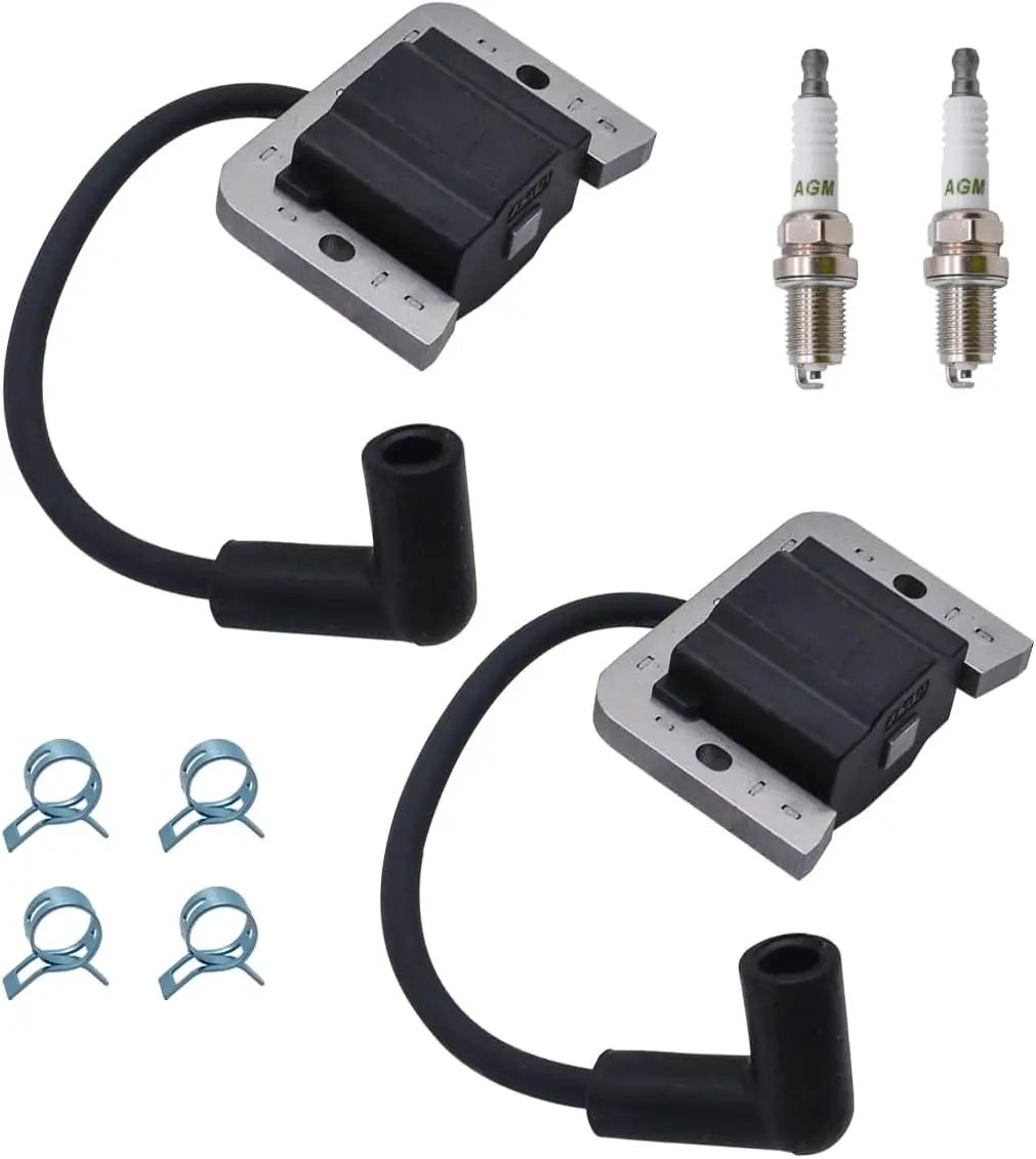 32-584-06-S 2Pcs Ignition Coil Module Fit for Kohler KT715 KT725 KT730 KT740 KT600 KT610 ZT720 ZT730 Engines w/Spark Plugs Repla