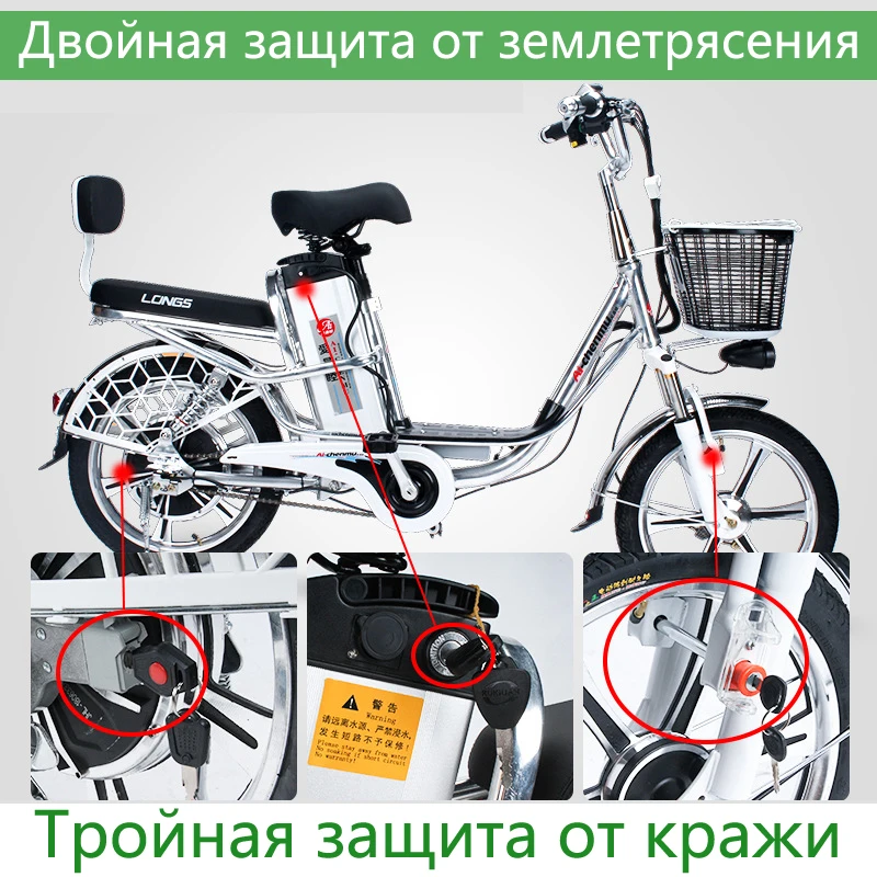 20-inch electric bicycle, 48V350W power bike, double shock absorbing aluminum alloy, urban commuter women\'s bicycle