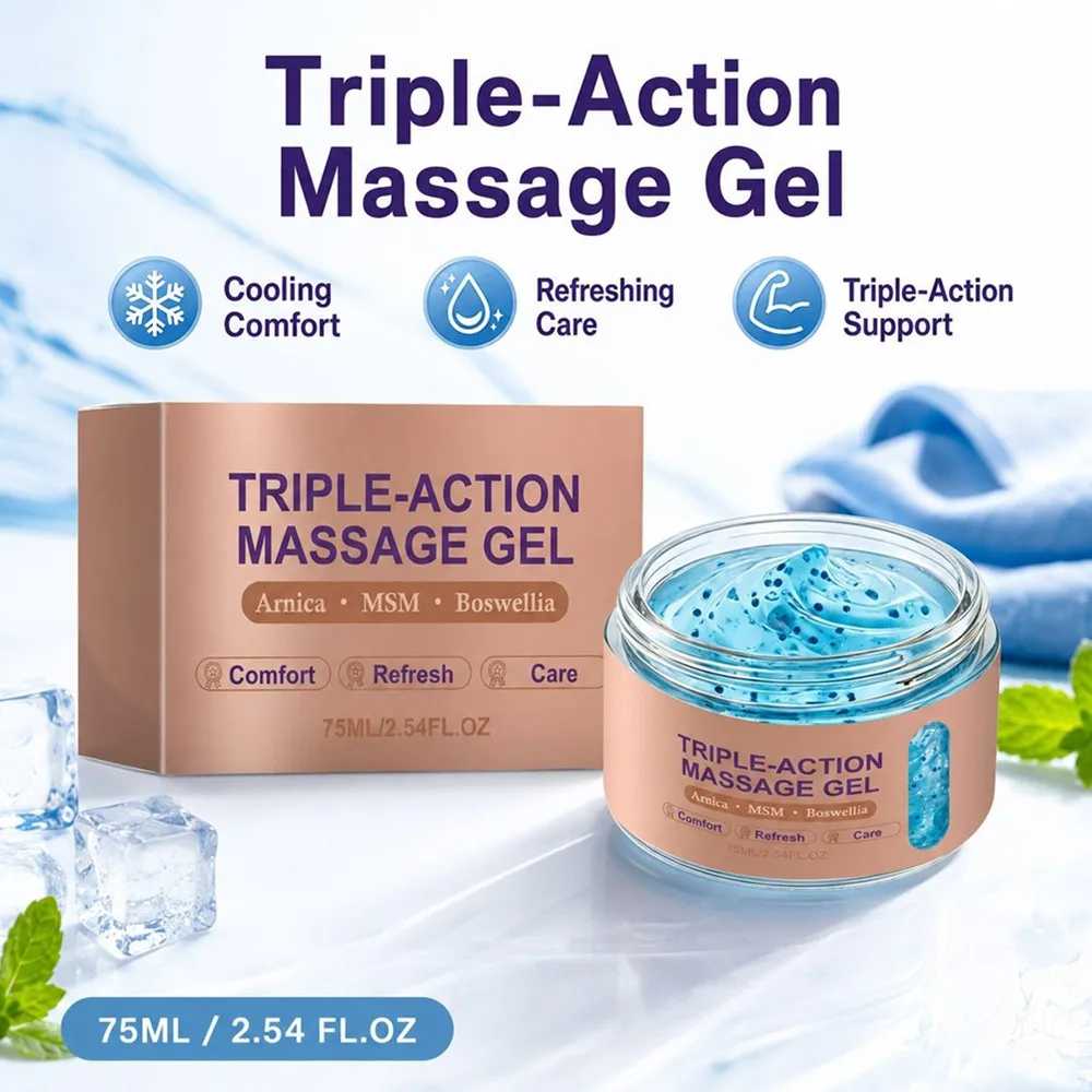 Triple-Action Muscle Cooling Gel Shoulder Neck Elbow Knee Ankle Body Joints Soothing Massage Lotion Cooling Comfort Daily Care