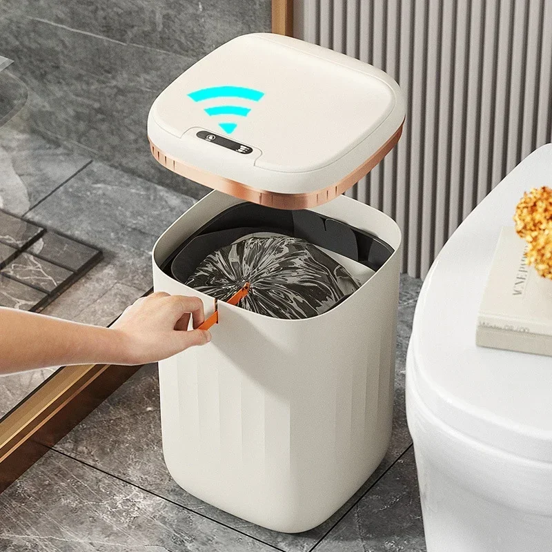 20 22L Smart Sensor Trash Can Automatic Induction Garbage Dustbin Rechargeable Bathroom Kitchen Intelligent Wastebasket with Lid