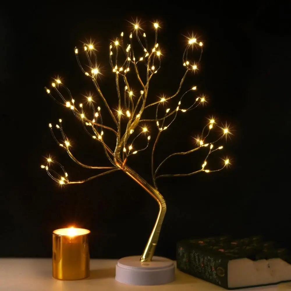 

108 Leds Pearl Tree Lamp USB Powered Creative Bonsai Tree Night Light Artificial Exquisite Atmosphere Light Birthday