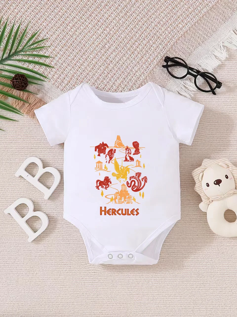 

【Официально лицензировано】 Детский трикотажный комбинезон Disney «Геркулес»: с принтом в стиле персонажей и сцен, мягкая и комфортная ткань