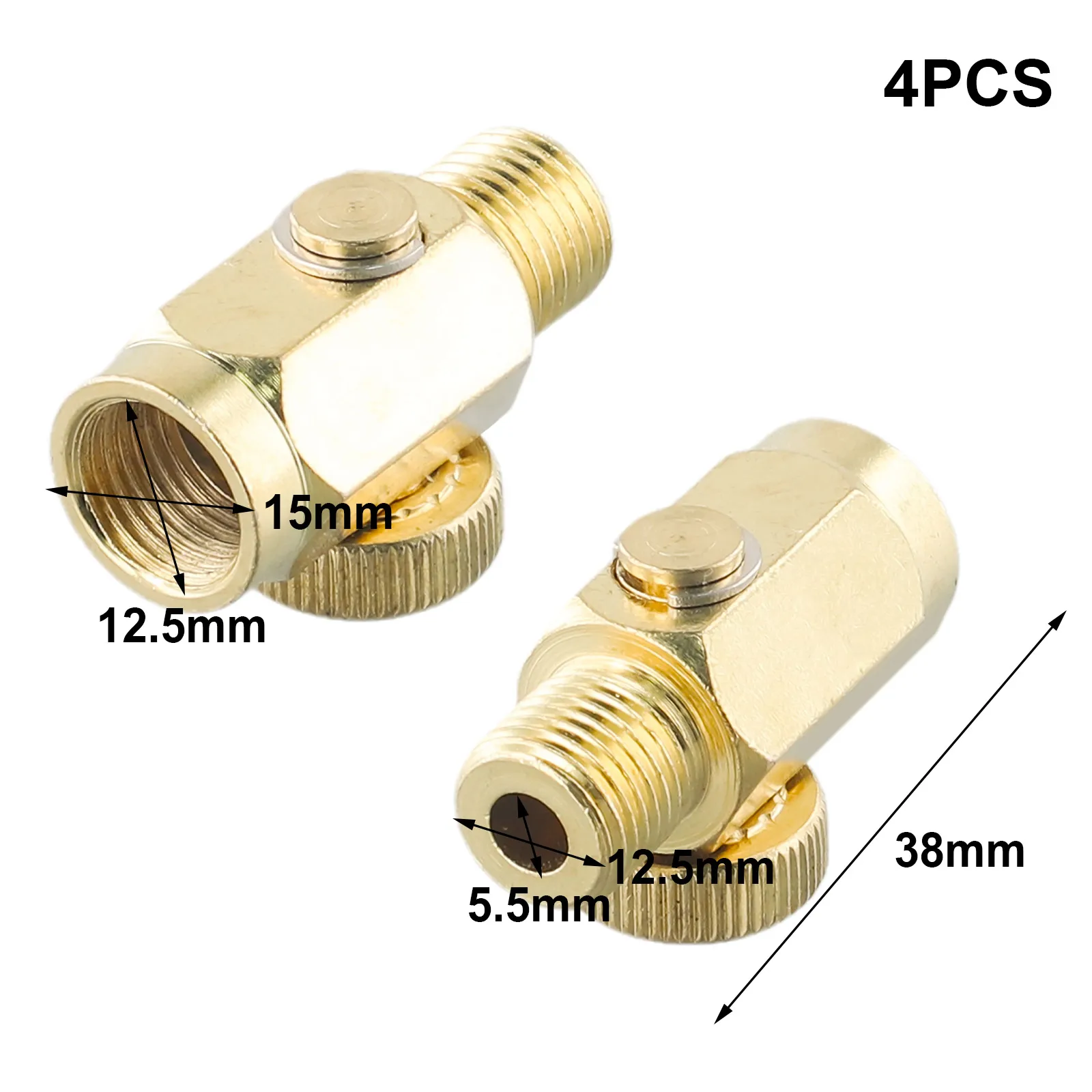 4pcs 1/4inch NPT Inline Regulator Solid Brass Compressed Water Heater Air Pressure Valve Replacement Air Tool Accessories