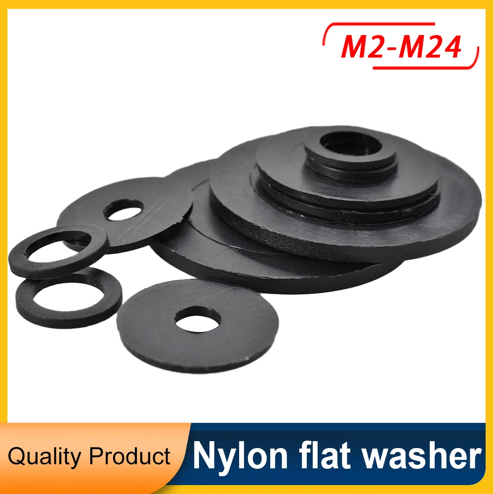 M2 ~ M24 Zwart Plastic Nylon Platte Wasmachine Pakkingen Isolatie Ronde Ring Shim Hoge Temperatuur Bestendige Kunststof Ringen Voor Schroeven