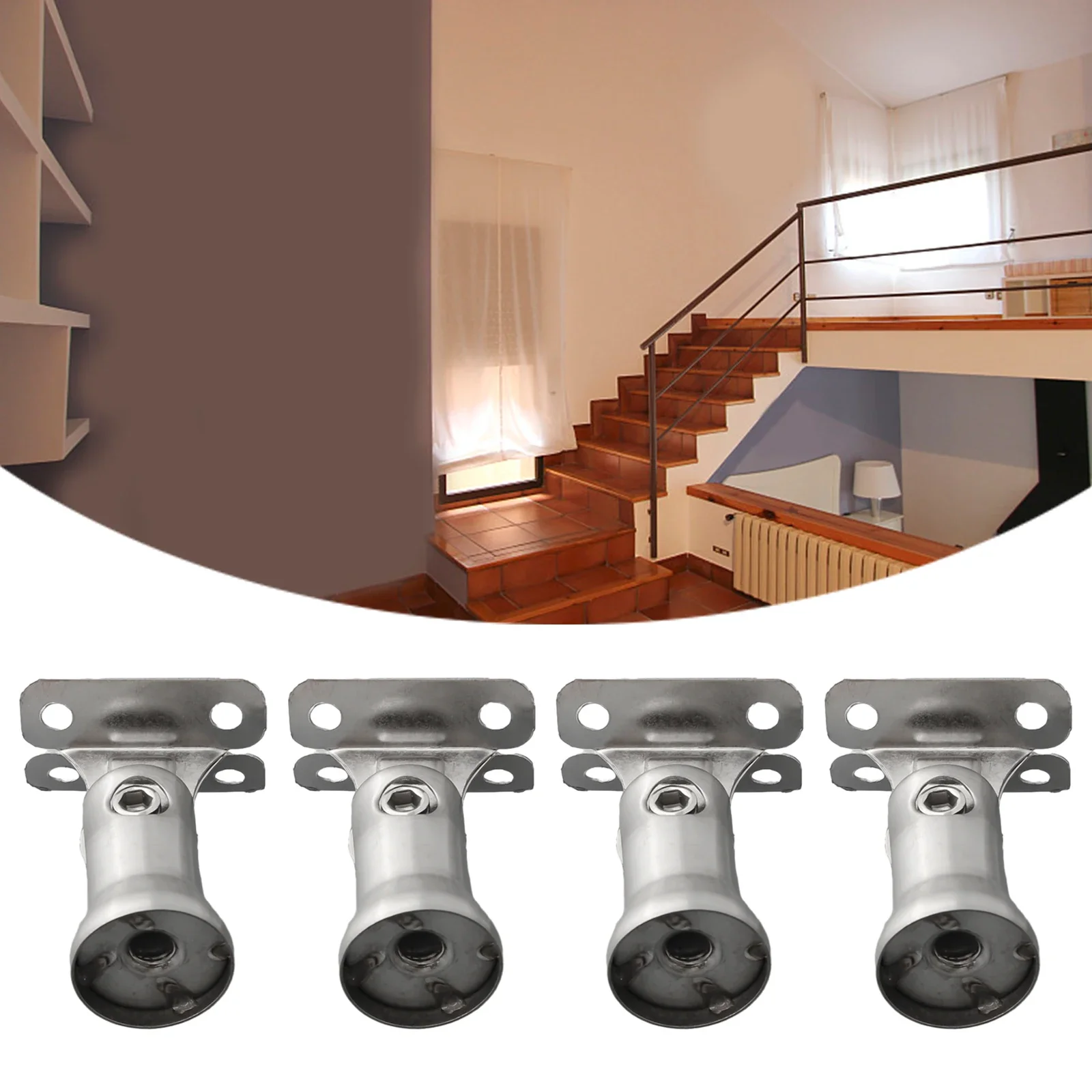 

Railing Post Bracket Stainless Steel Handrail Bracket Safety Enhancement Color Silver Easy To Install Enhances Stability