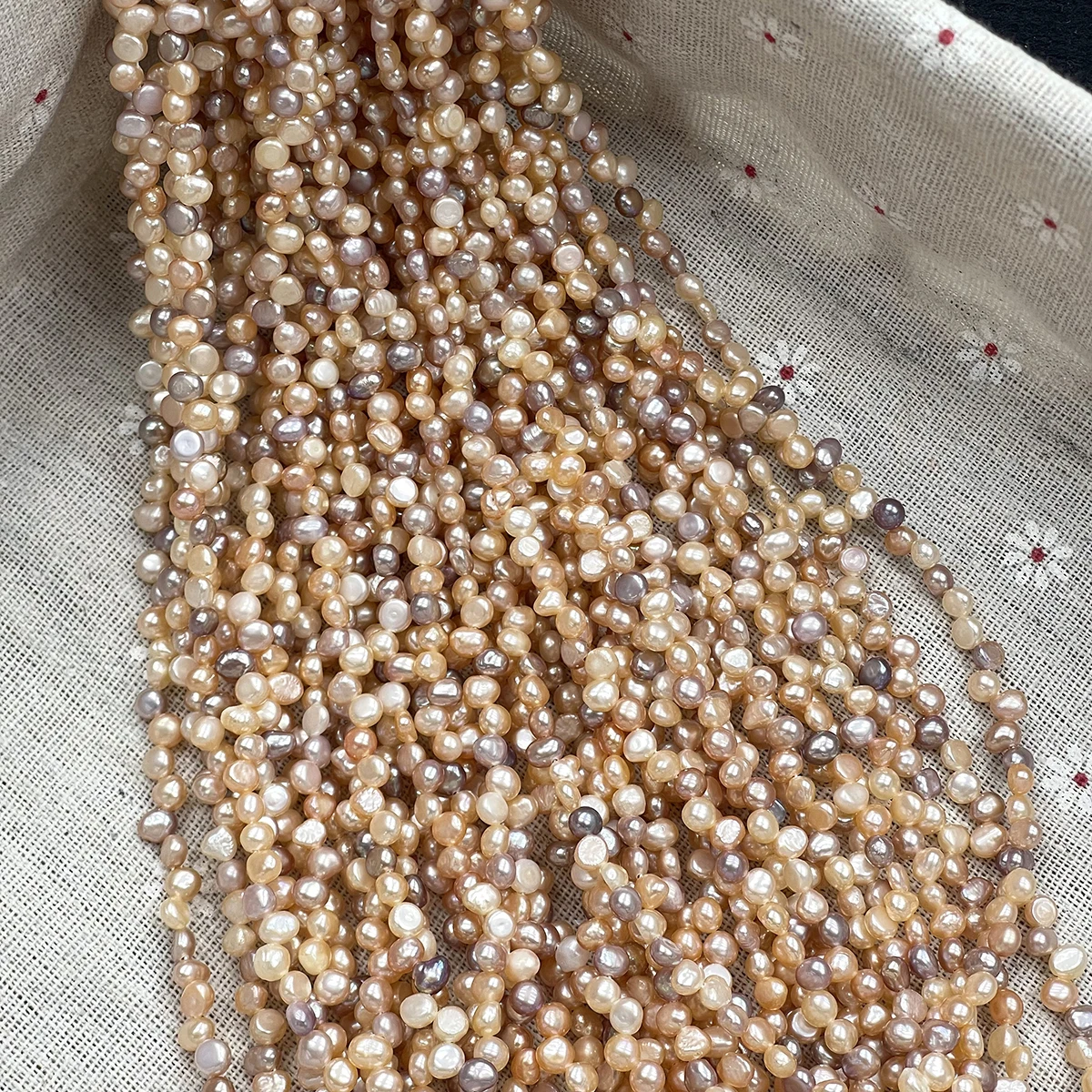 4-5mm Natural Freshwater Pearl Beads Two Sided Light Pearl Loose Spacer Beaded for Making DIY Jewelry Necklace Bracelet
