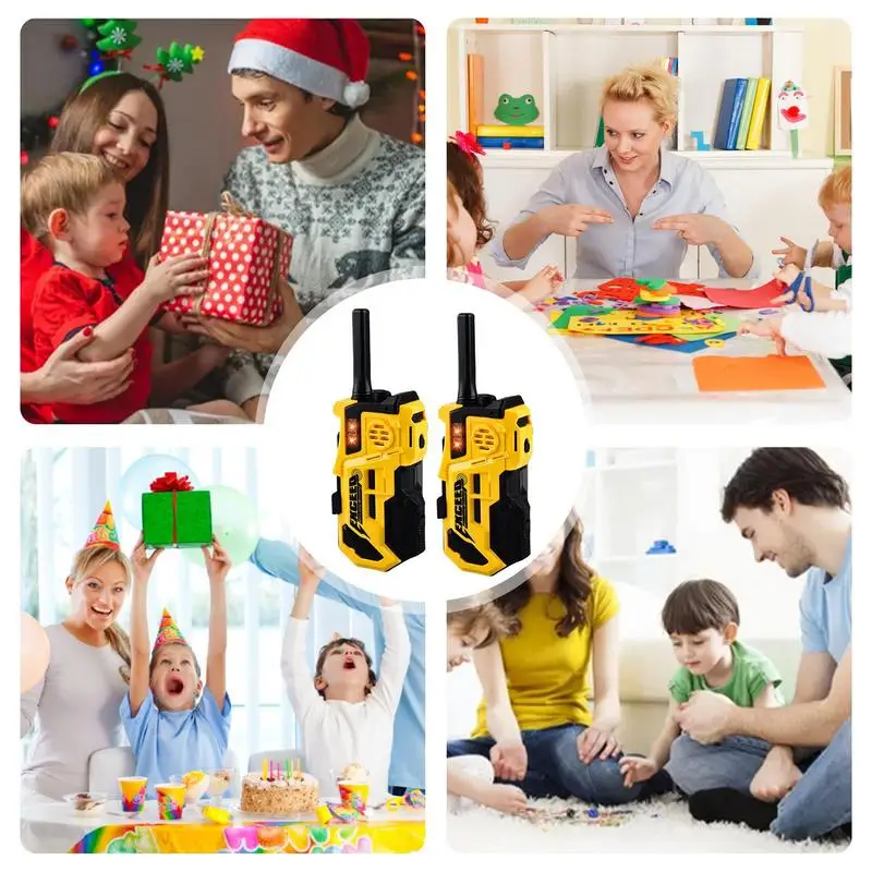 Walkie Talkies de longo alcance para meninos, brinquedo portátil, walkie talkies pequenos, brinquedos para crianças, jogos de acampamento, sem fio, 2 peças