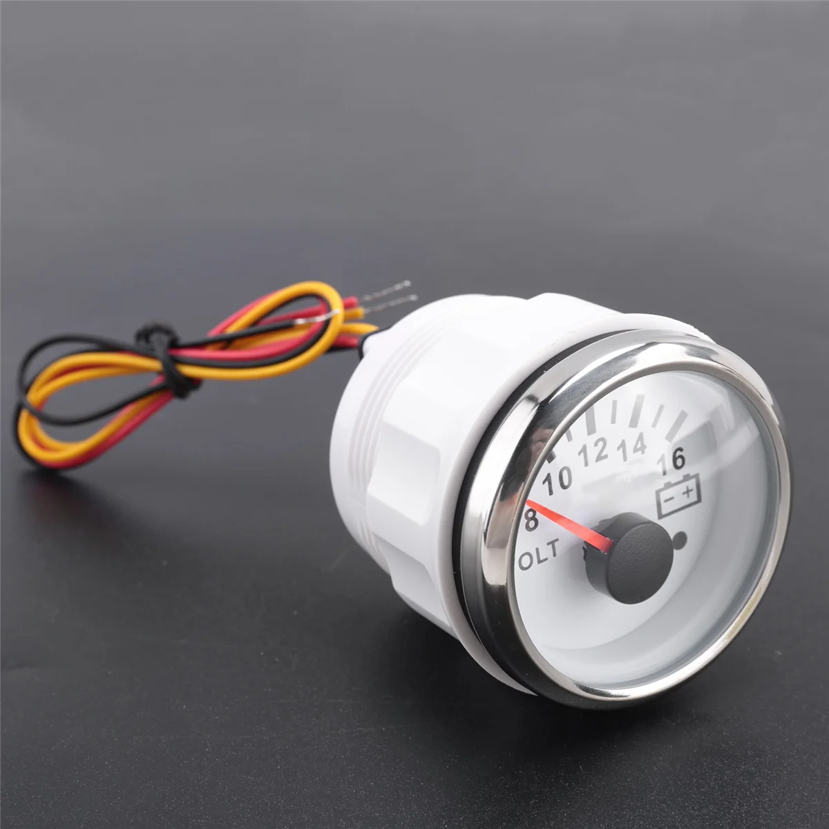 52 mm Voltmeter Volt Meter 8-16 Volt Voltage Gauge for Marine Yacht Waterproof Boat Car Gauges with Alarm