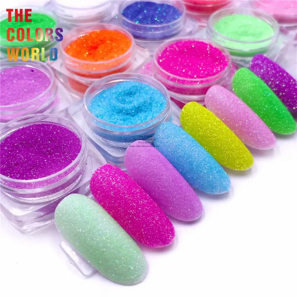 TCT-806 Iridescent Rainbow Neon Color Nails Art Glitter Shining Powder Dust UV Gel Polish Acrylic Nail Tips DIY Decoration Tools