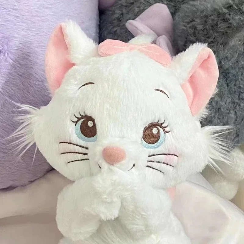 Juguete de peluche de Disney para niña, muñeco de dibujos animados de Los Aristogatos, Cara de dormir, lazo de Marie, animales de peluche suaves, Kawaii