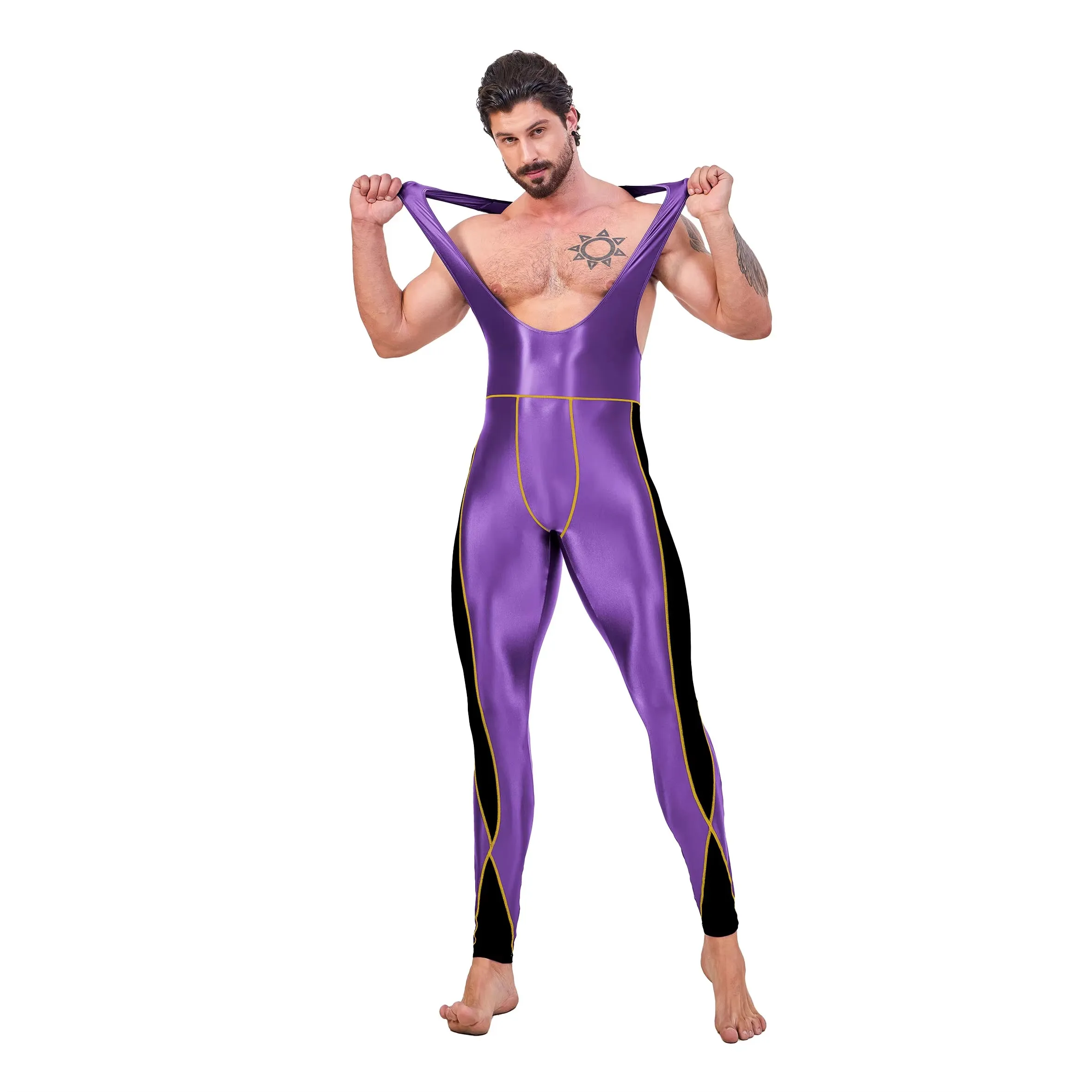 AMORESY Leonidas Series Strapse rückenfrei Radfahren Sport Fitness Strumpfhosen Neun-Punkt-Hosen Overall Catsuit Allzweck-Overalls