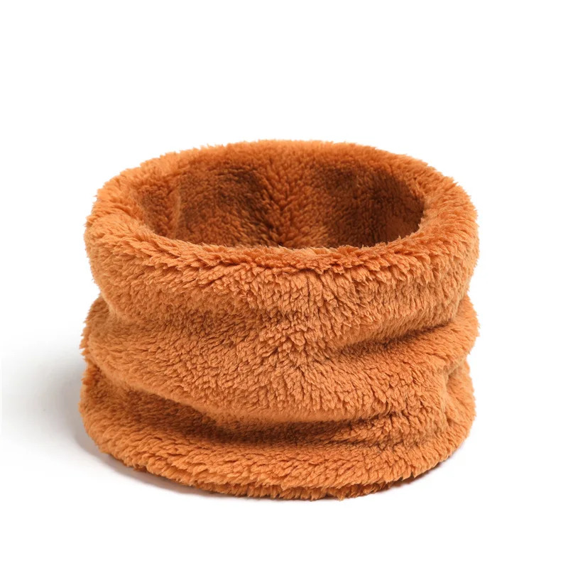 Winter Plush Muffler Neck Cover Children Ring Neckerchief Men Women Solid Scarf Autumn Winter Outdoors Cycling Warm Cold-Proof