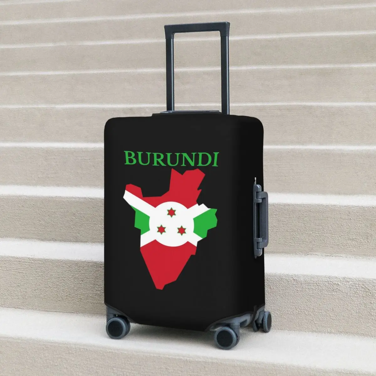 

Burundi Map Flag Suitcase Cover Protection Elastic Travel Luggage Protector Covers for 18-32 Inch