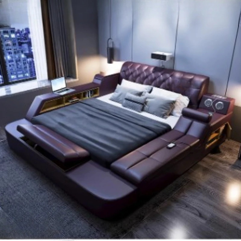 Luxury Drawers Storage Double Bed European Pretty Living Room Frame Samrt Beds Queen Modern Letto Matrimoniale Bedroom Furniture