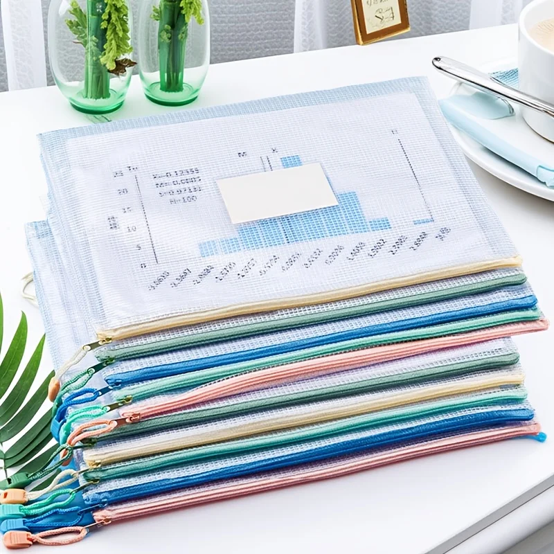 

Zipper Mesh Bags A4 Plastic Zipper Bags For Organizing Zipper Mesh Bags Waterproof Clear Travel Bags Office Supplies Document