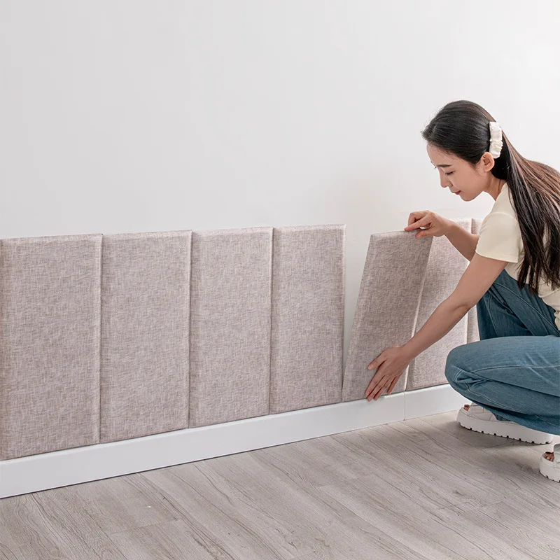 23x50cm5Pcs Thickened Foam Wall Sticker for Bed Headboard Cabinet Doors Peel and Stick DIY Dirt-resistant Protection for Tenants