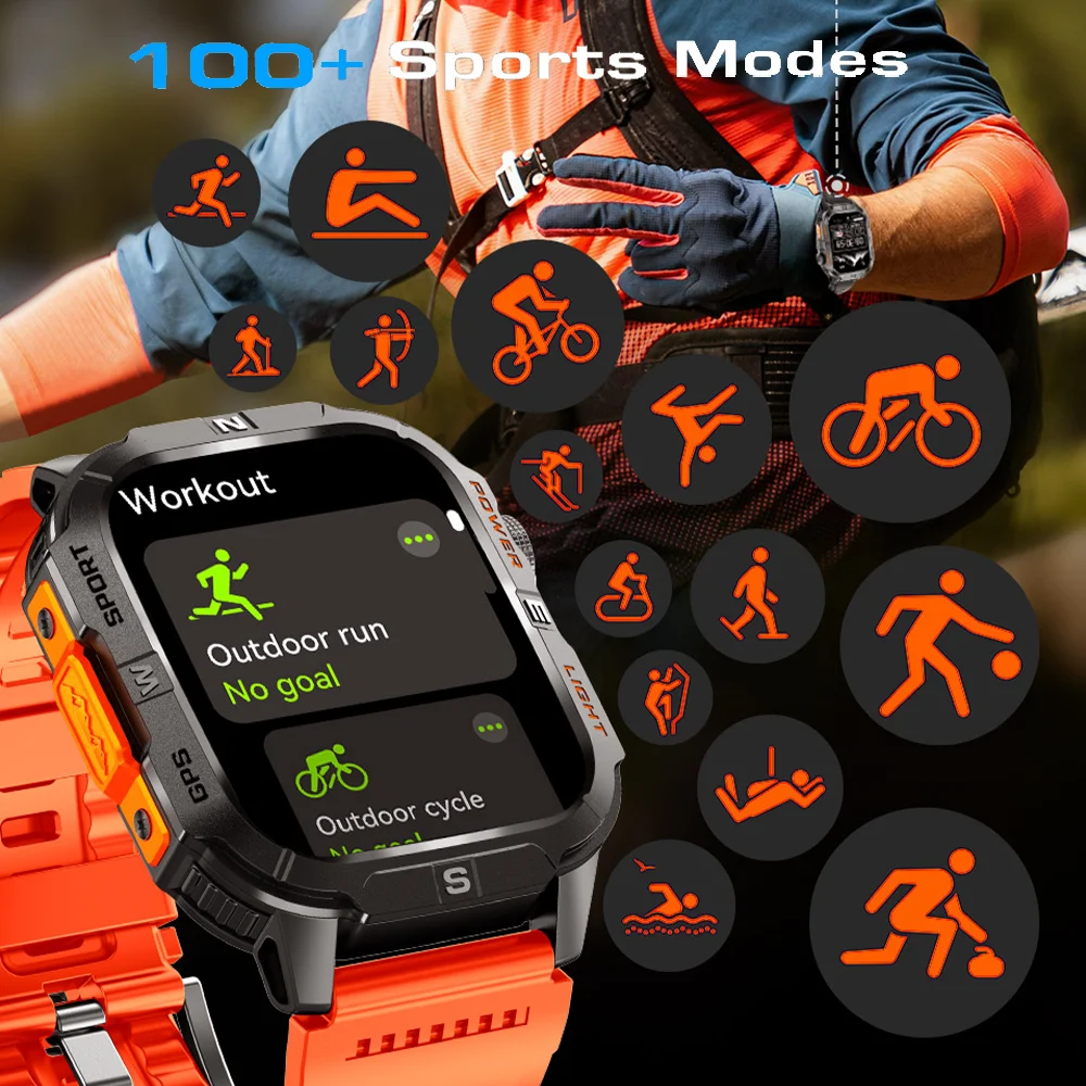 2025 novo daorkow smartwatch masculino embutido gps 540 mah bateria 3atm à prova dwaterproof água bússola barômetro altímetro esportes smartwatch feminino