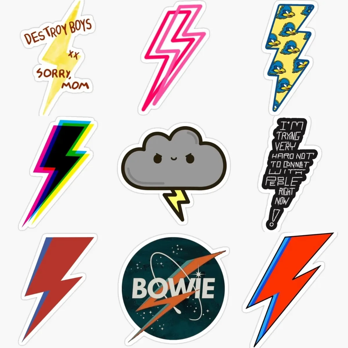 

Lightning Creative PVC Waterproof Sticker for Decorate Truck Bicycle Bumper Car Motorcycle Laptop Off-road Decal Accessories