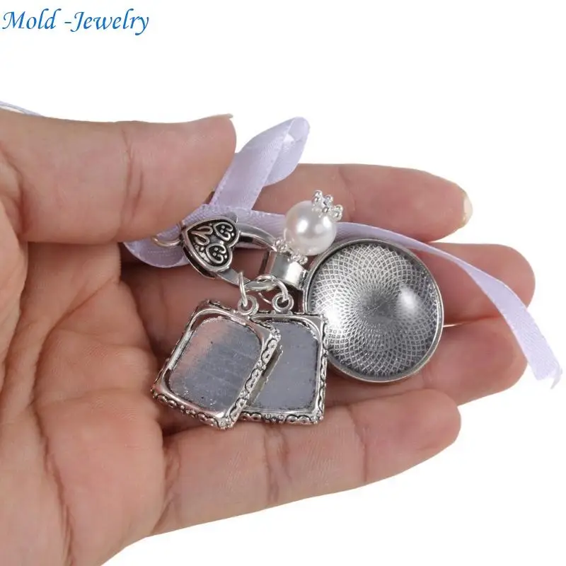 

69HB Elegant Photo Charm Pin Photo Tray Brooch Unique Memorial Jewelry for Daily