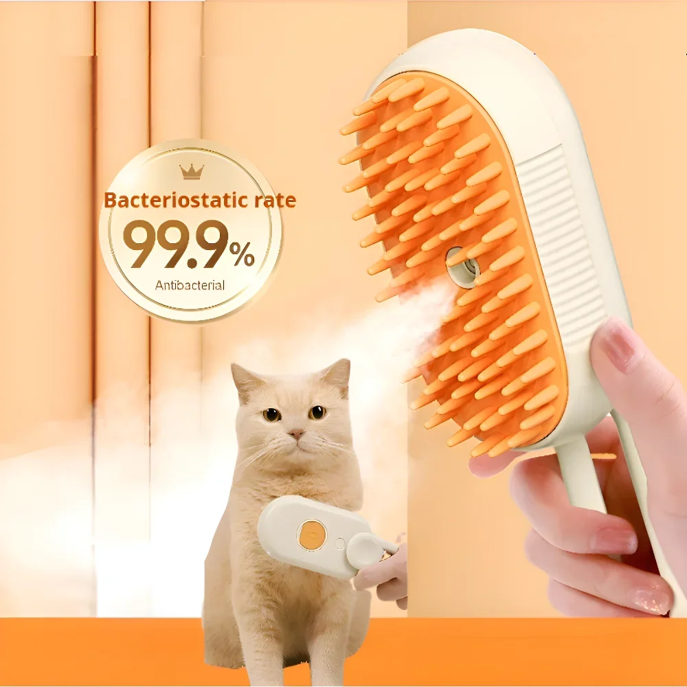 3 in 1 Pet Dog Cat Brush Cat Steam Brush Comb Dog Brush Electric Spray Cat Hair Brushes Massage Pet Grooming Hair Removal Combs