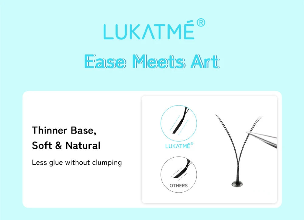LUKATME YY Wimpernverlängerung 12 Reihen Matt Schwarz C/D Curl 8-15mm Zwei Spitzen Y-Form Künstliche Wimpern Schnelle Anwendung YY Wimpern zum Üben – Detail 8