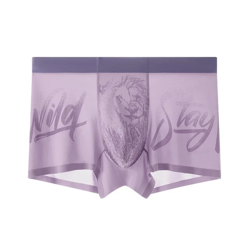 الجليد الحرير الملاكمين الرجال مثير سريعة الجافة الملابس الداخلية الصيف boxershort الرجال تنفس سراويل هدايا للرجال مريح السراويل U محدب الحقيبة #5