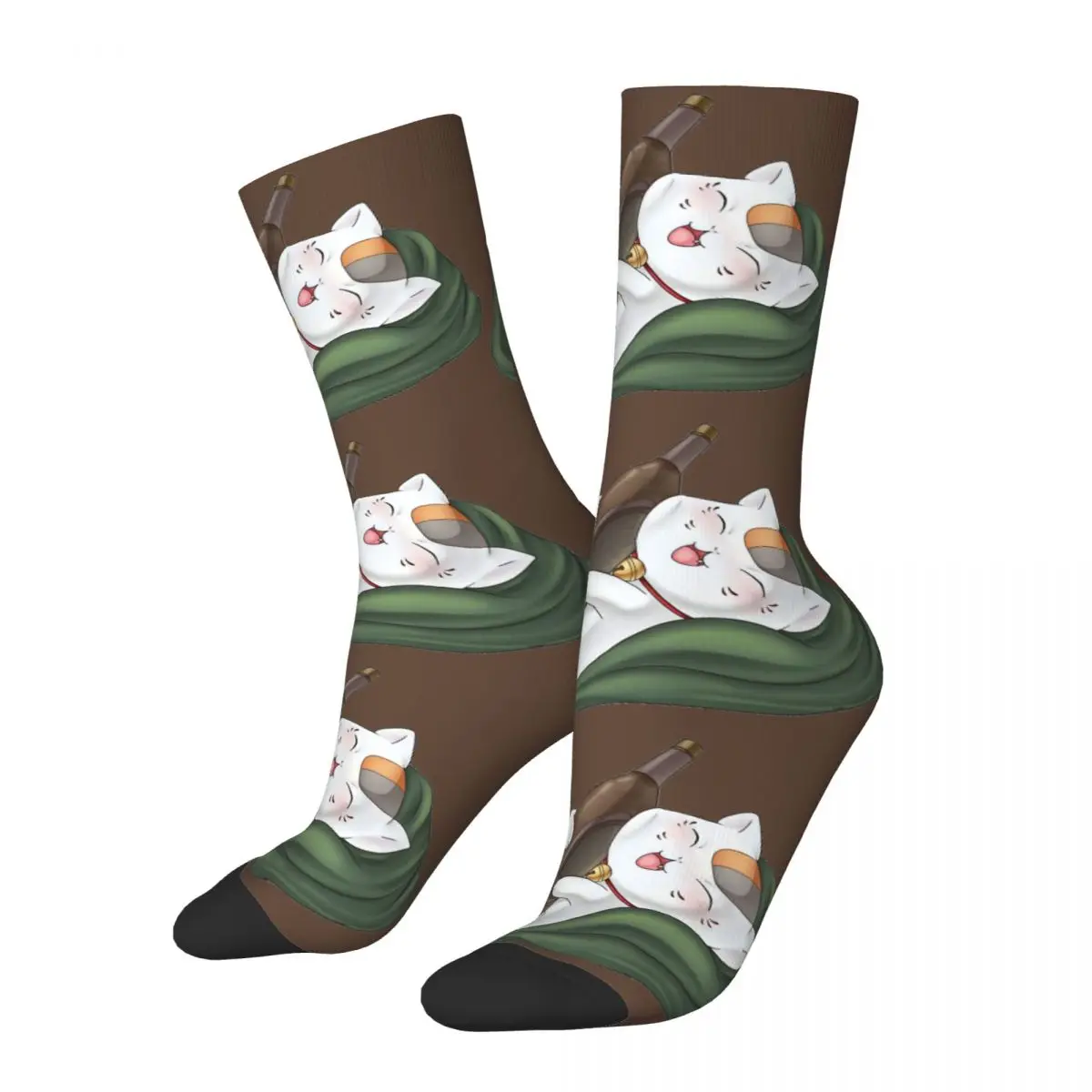 Hip Hop Warm Drink Men's Compression Socks Unisex Natsume's Book Of Friends Madara Japan Cartoon Anime Comic Printed Crew Sock