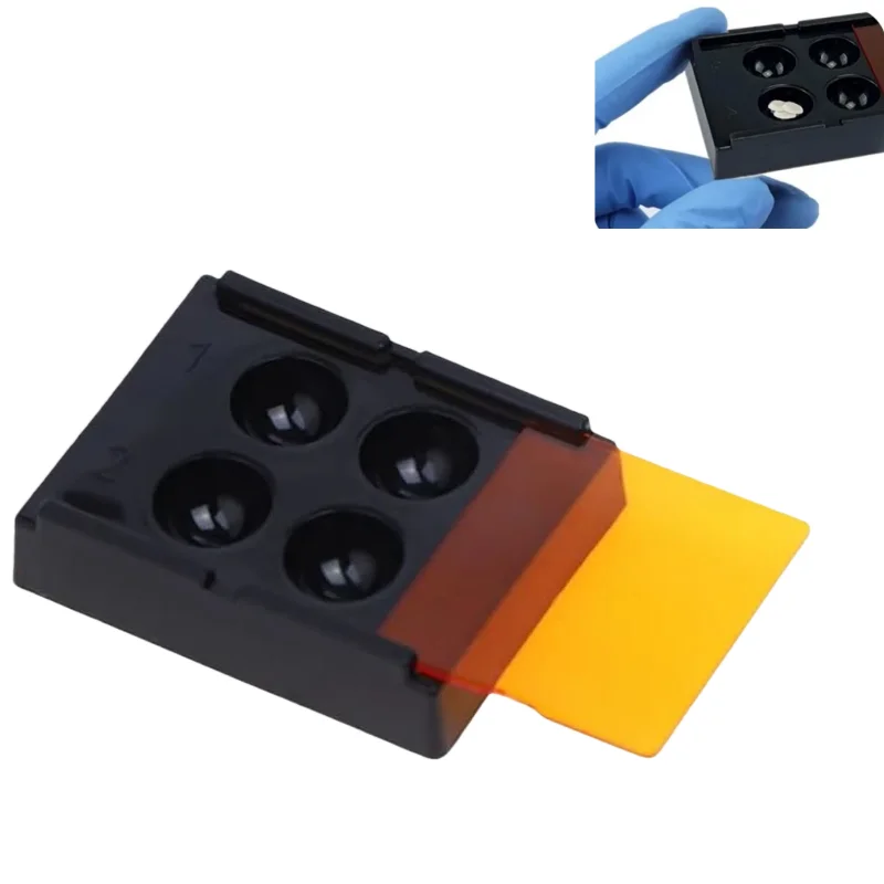 

4pcs Dental Shading Light Box 4 Holes Dental Resin Mixing Plate Storage Box Denture Teeth Patch Shading Organizer Dentist Tool