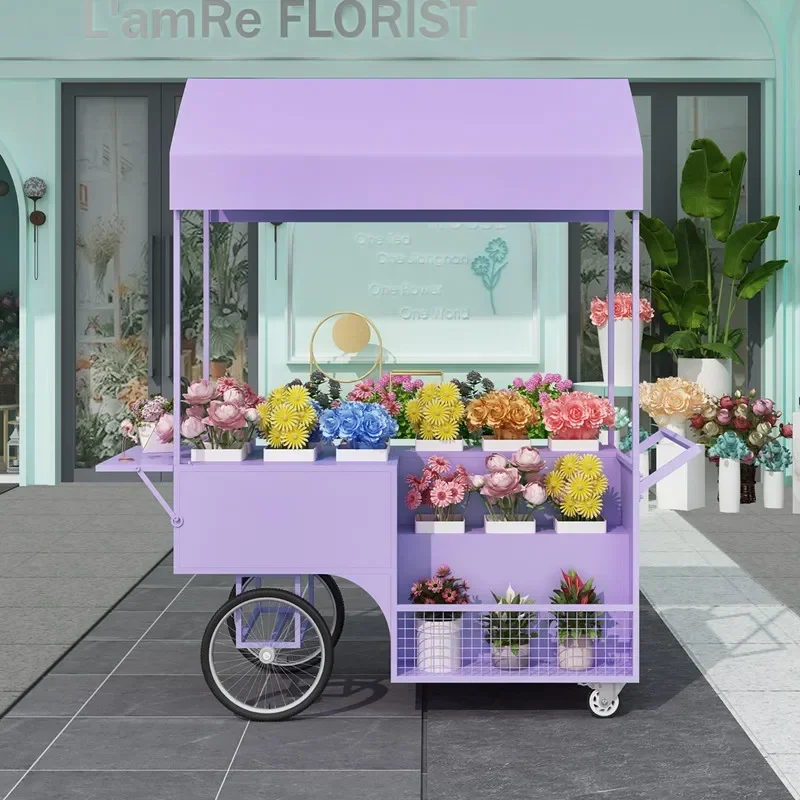 

Wrought iron flower supermarket float creative boutique outdoor promotional cart flower shop display stand outdoor flower stand