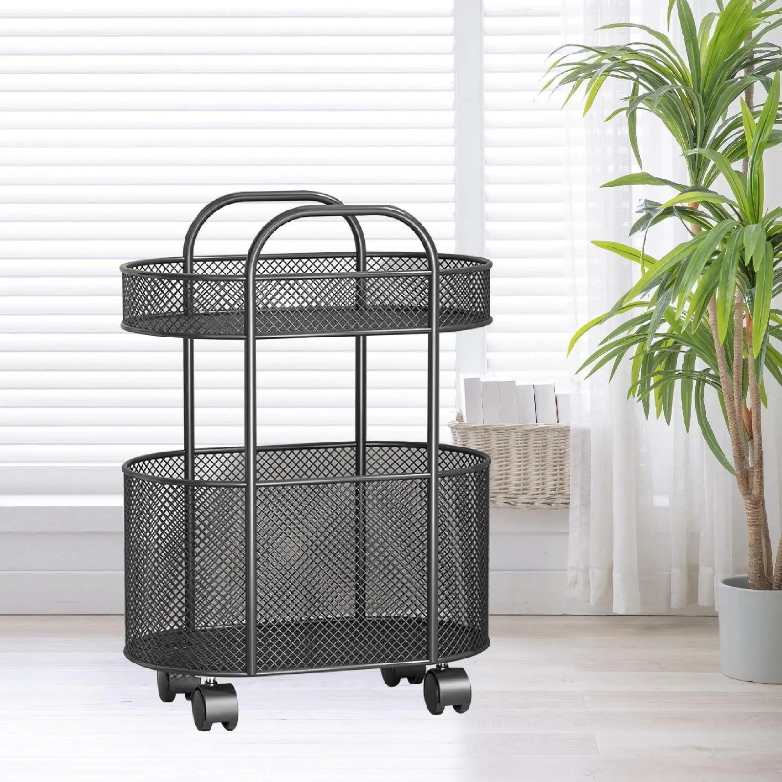 

Rolling Cart Storage Trolley Storage Cart for Office Laundry Room Kitchen