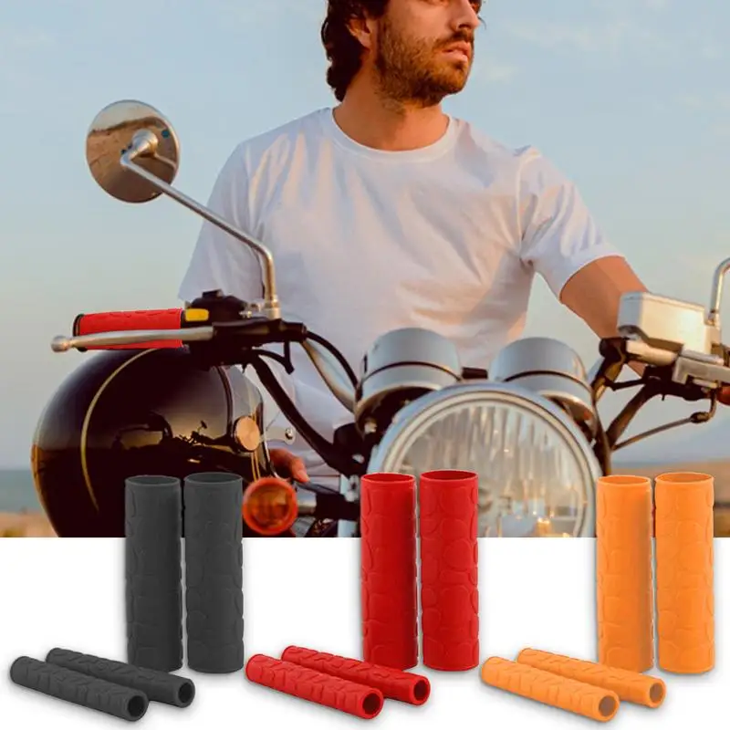 

4pcs Non-slip Rubber Grip Glove Motorcycle Handle Cover Universals Heat Shrinkable Grip Cover Sleeve Handlebar Cover Accessories