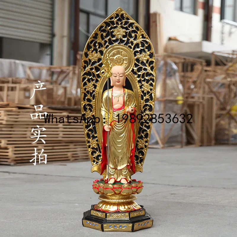 

i5.15 Worship Station Kizo King Bodhisattva Gold Kizo Buddha Statue Resin with Backlight 80cm Kizo Ornament