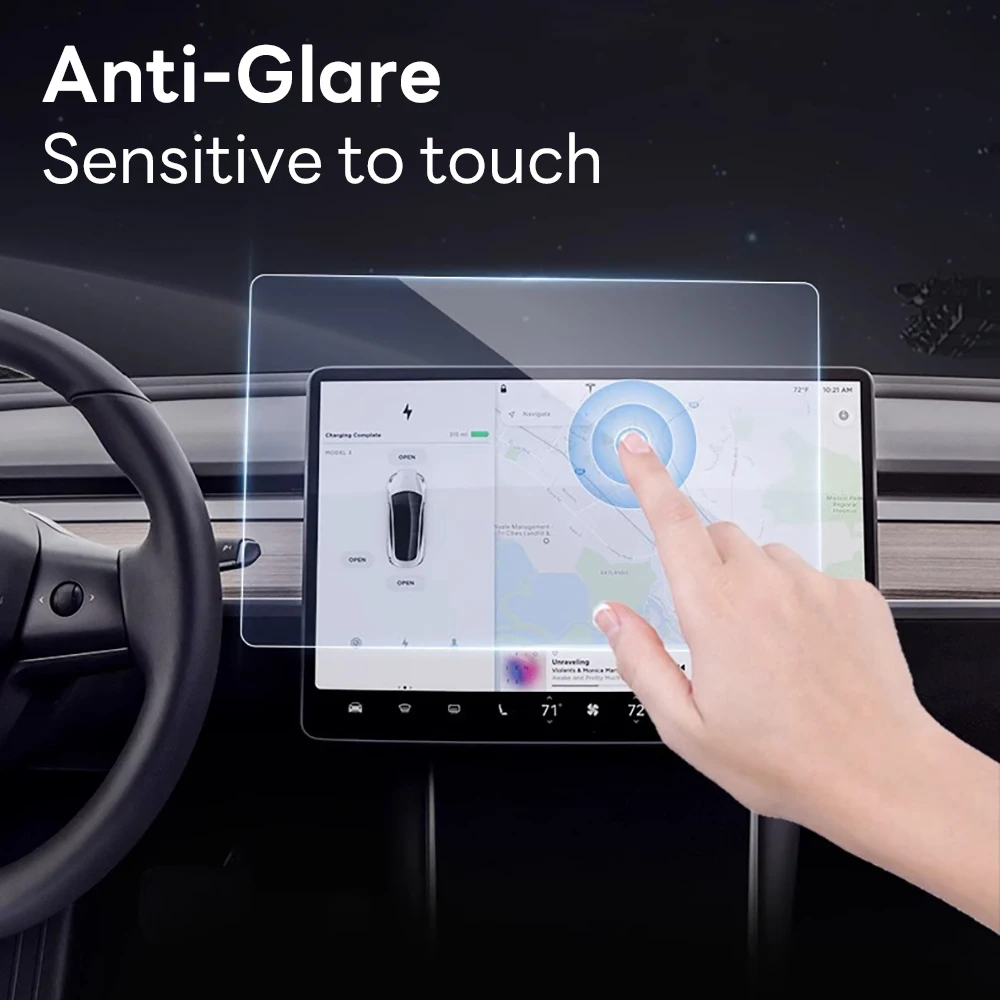 

HD Tempered Glass Screen Protector For Tesla New Model Y Launch juniper Accessories 2025 Center Display Film Anti-glare