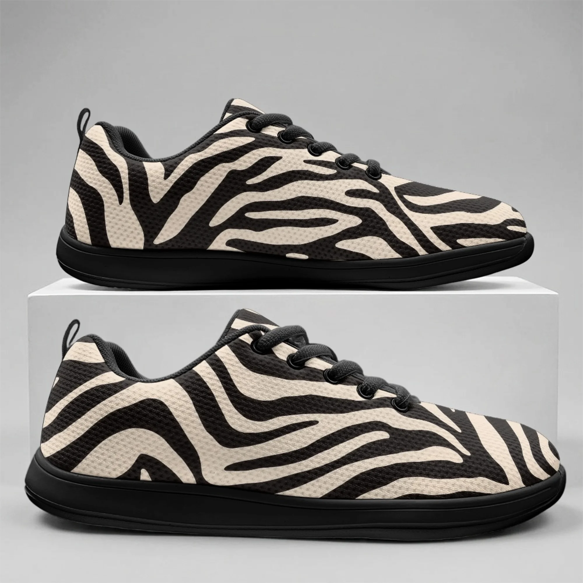 XIXIRIMIDO Strappy Wide-toed Shoes Zebra Print Mens Walking Shoes Casual Shoes Breathable Mesh Women's Fashion Snakers 36-46