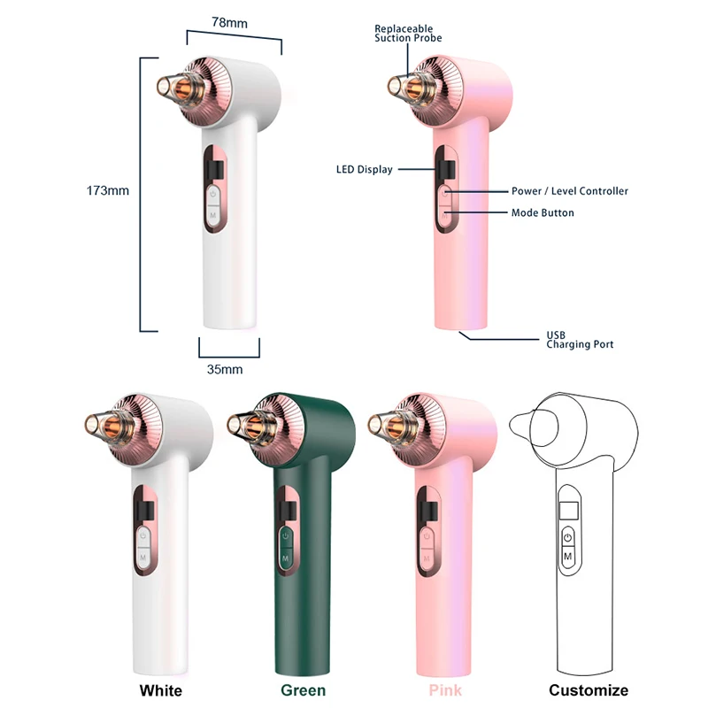 ビジュアルブラックヘッドデバイス 小型バブル美容機器 温冷ニキビ除去 黒ずみ吸引 黒ずみクリーナー