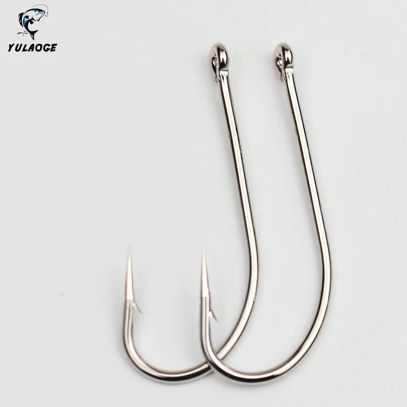 

50PCS/bag Sharp Fishing hooks Silver with barbs with a crooked mouth Seahorse pomfret sea bass fishing fishing hooks saltwater