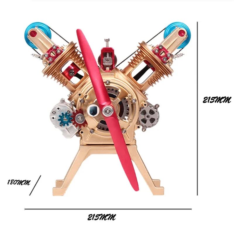 

TECHING V2 Twin-cylinder Engine Model APP Controlled Metal Machinery DIY Assembly Kit Exquisite Boutique Toy Collection Gift